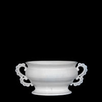 CALIOPE OVAL VASE 36 X 16 CM - WHITE HIGH CRYSTAL GLASS