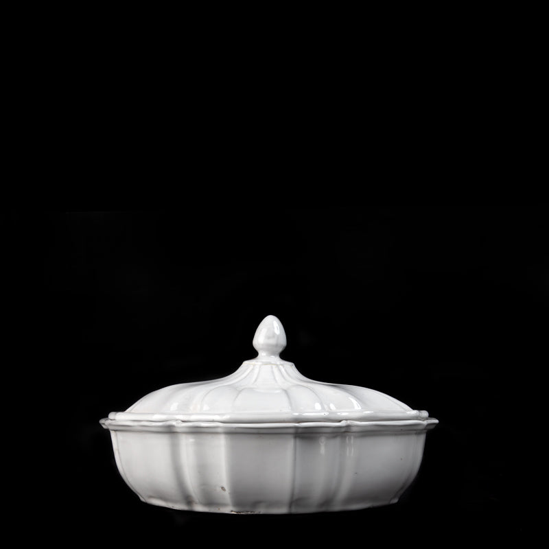 PROVENCAL TUREEN 29 CM WITH LID - WHITE HIGH GLASS
