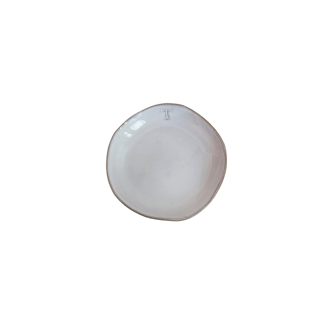 PLATE 11 CM ORGANIC BREAD - WHITE GLASS TERRACOTTA